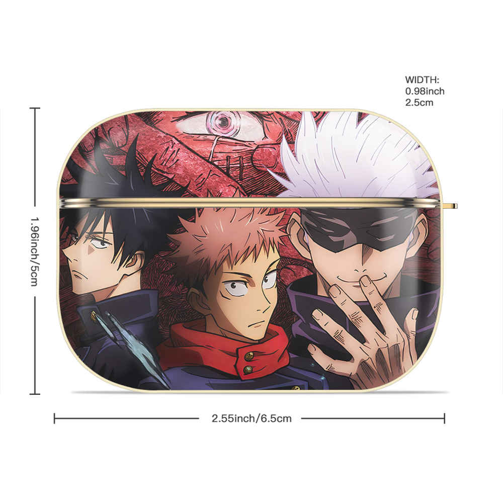 呪術廻戦 Jujutsu Kaisen 【AirPods Pro用】ハードシェル保護ケース｜耐衝撃・防指紋・カラビナ付き商品仕様