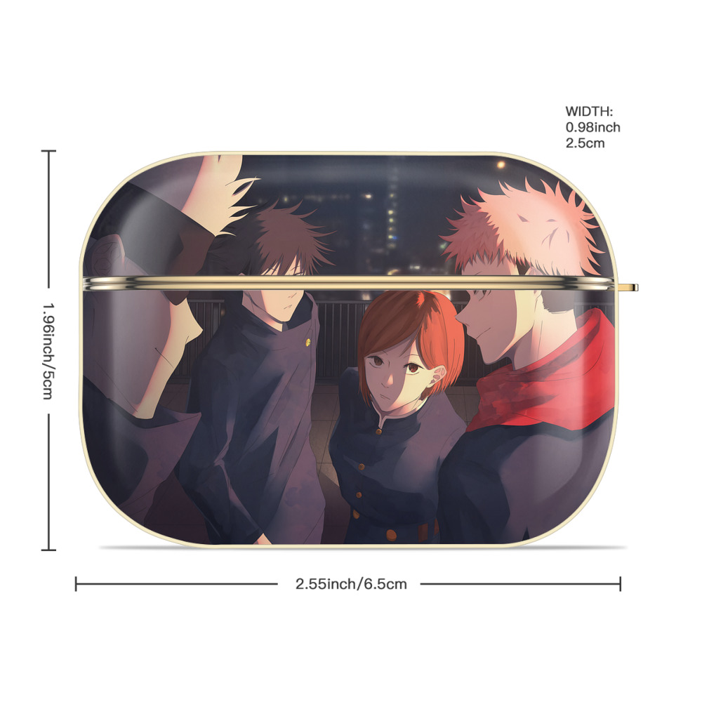 呪術廻戦 Jujutsu Kaisen 【AirPods Pro用】ハードシェル保護ケース｜耐衝撃・防指紋・カラビナ付き商品仕様