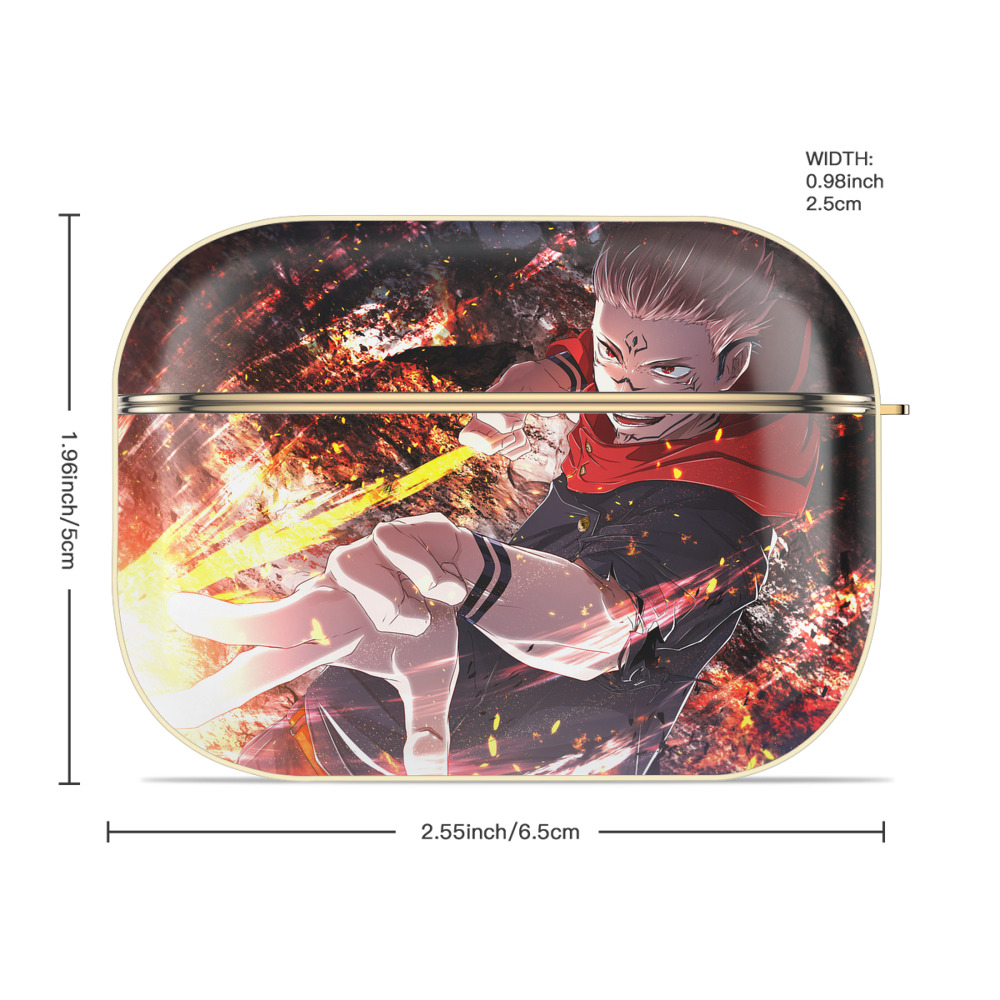 呪術廻戦 Jujutsu Kaisen 【AirPods Pro用】ハードシェル保護ケース｜耐衝撃・防指紋・カラビナ付き商品仕様