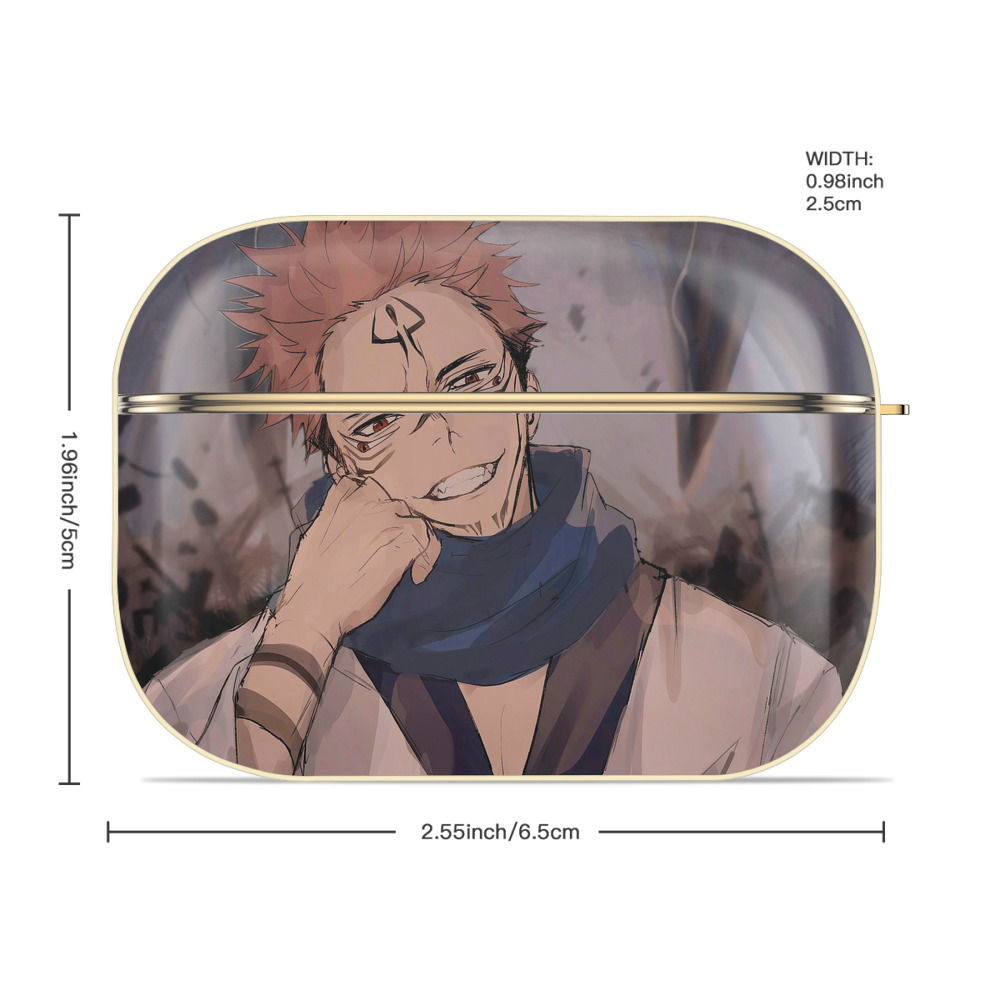 呪術廻戦 Jujutsu Kaisen 【AirPods Pro用】ハードシェル保護ケース｜耐衝撃・防指紋・カラビナ付き商品仕様