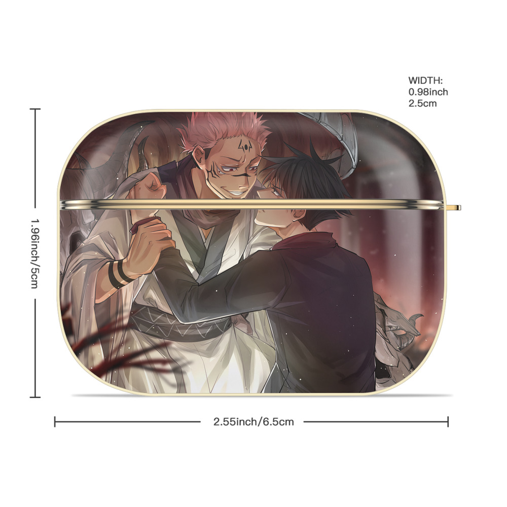呪術廻戦 Jujutsu Kaisen 【AirPods Pro用】ハードシェル保護ケース｜耐衝撃・防指紋・カラビナ付き商品仕様