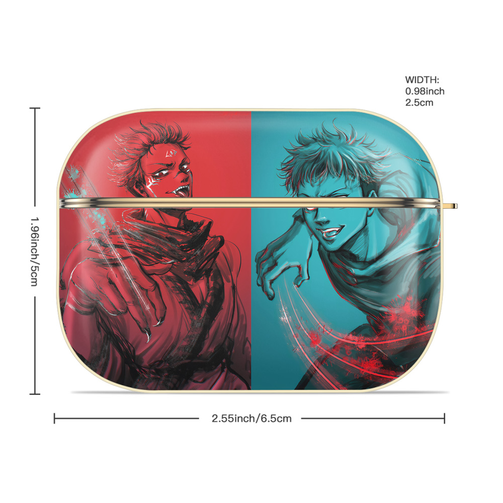 呪術廻戦 Jujutsu Kaisen 【AirPods Pro用】ハードシェル保護ケース｜耐衝撃・防指紋・カラビナ付き商品仕様