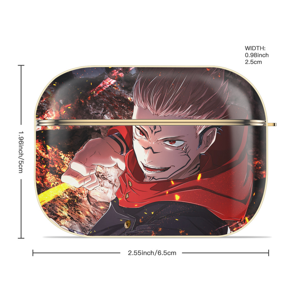 呪術廻戦 Jujutsu Kaisen 【AirPods Pro用】ハードシェル保護ケース｜耐衝撃・防指紋・カラビナ付き商品仕様