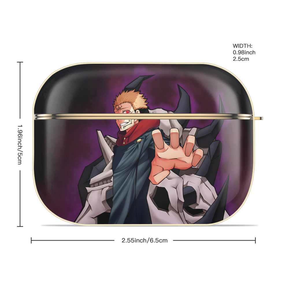 呪術廻戦 Jujutsu Kaisen 【AirPods Pro用】ハードシェル保護ケース｜耐衝撃・防指紋・カラビナ付き商品仕様
