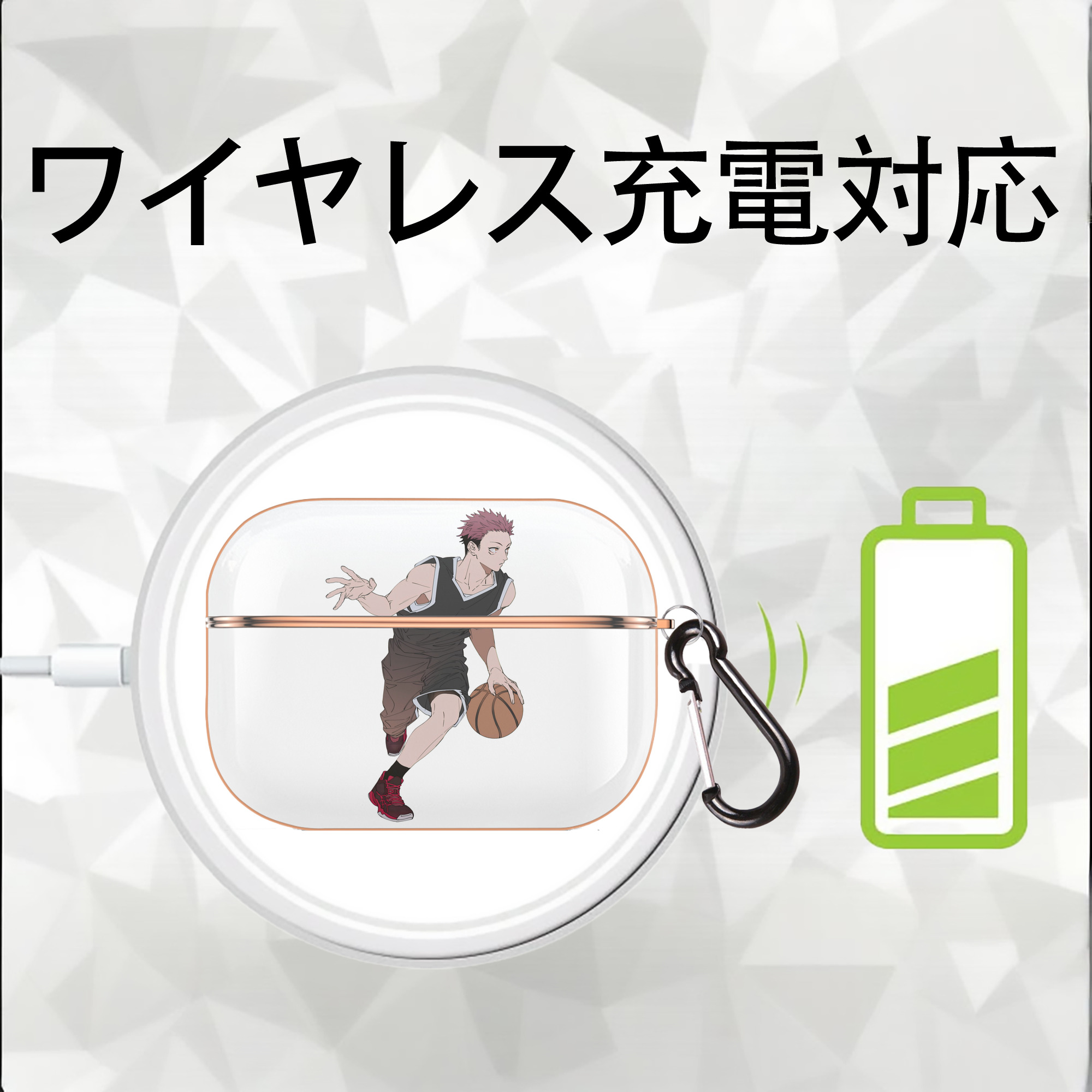 呪術廻戦 Jujutsu Kaisen 【AirPods Pro用】ハードシェル保護ケース｜耐衝撃・防指紋・カラビナ付き商品仕様