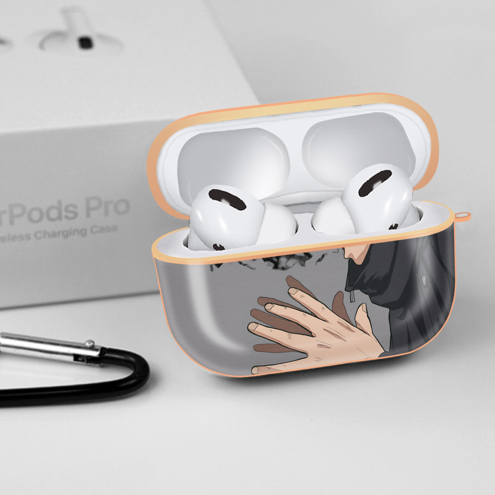 呪術廻戦 Jujutsu Kaisen 【AirPods Pro用】ハードシェル保護ケース｜耐衝撃・防指紋・カラビナ付き商品仕様