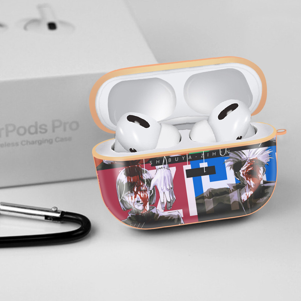 呪術廻戦 Jujutsu Kaisen 【AirPods Pro用】ハードシェル保護ケース｜耐衝撃・防指紋・カラビナ付き商品仕様