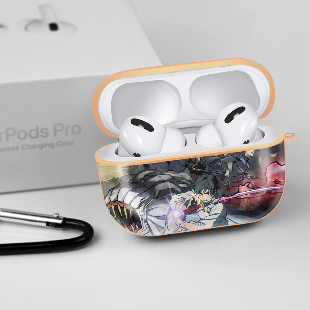 呪術廻戦 Jujutsu Kaisen 【AirPods Pro用】ハードシェル保護ケース｜耐衝撃・防指紋・カラビナ付き商品仕様