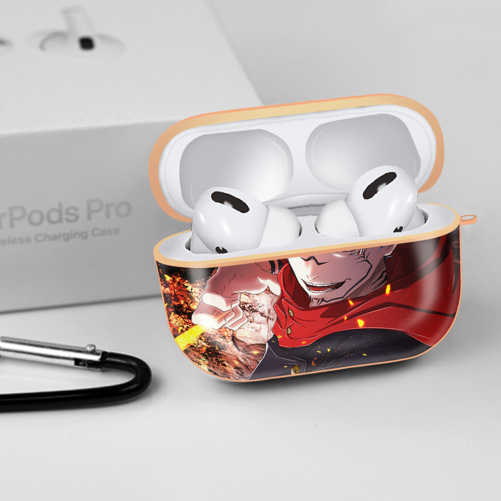 呪術廻戦 Jujutsu Kaisen 【AirPods Pro用】ハードシェル保護ケース｜耐衝撃・防指紋・カラビナ付き商品仕様