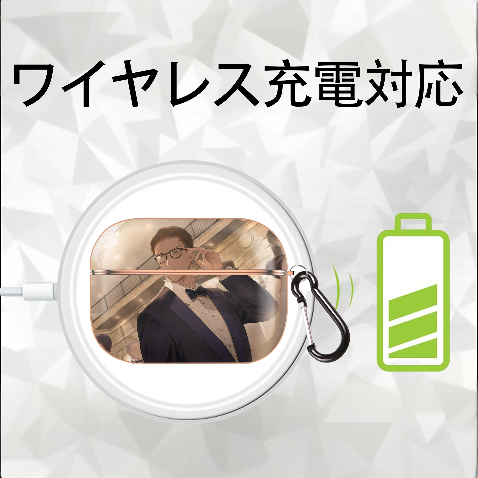 呪術廻戦 Jujutsu Kaisen 【AirPods Pro用】ハードシェル保護ケース｜耐衝撃・防指紋・カラビナ付き商品仕様