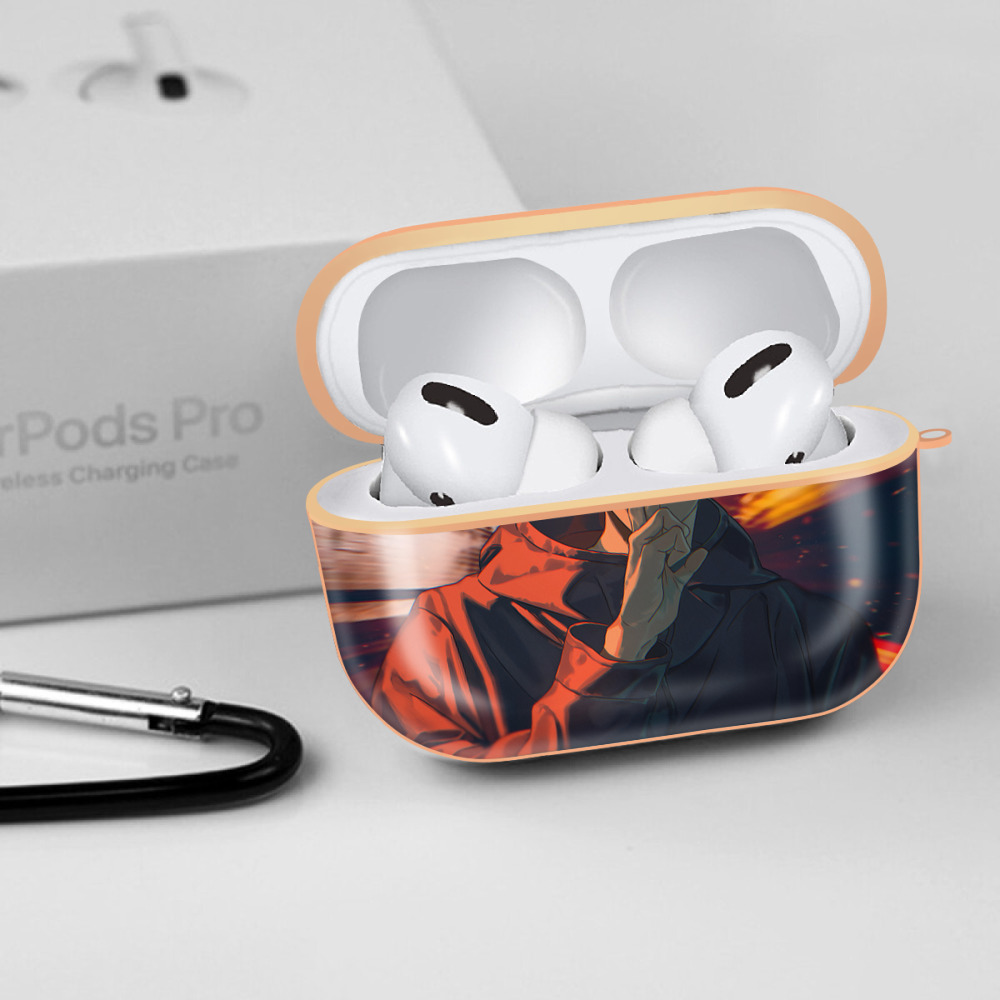 呪術廻戦 Jujutsu Kaisen 【AirPods Pro用】ハードシェル保護ケース｜耐衝撃・防指紋・カラビナ付き商品仕様